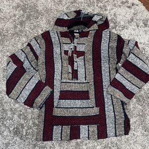 Mexican baja poncho hoodie